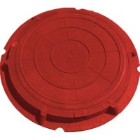 Люк полимерпесчаный круглый садовый малый красный (нагрузка до 0,7 т) купить в интернет-магазине Азбука Сантехники