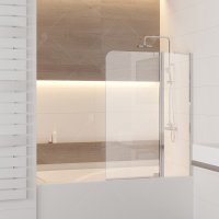 Шторка на ванну RGW Screens SC-03, 1100 × 1500 мм, с прозрачным стеклом, профиль — хром купить в интернет-магазине Азбука Сантехники