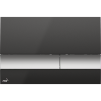 Кнопка смыва AlcaPlast M1728-2, черная/xром-мат купить в интернет-магазине Азбука Сантехники