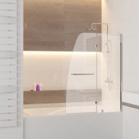 Шторка на ванну RGW Screens SC-13, 1100 × 1500 мм, с прозрачным стеклом, профиль — хром купить в интернет-магазине Азбука Сантехники