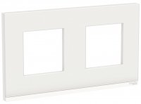 Schneider Electric Unica New Pure Белое стекло/Белый Рамка 2-постовая горизонтальная купить в интернет-магазине Азбука Сантехники