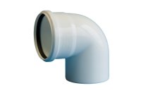 Отвод канализационный бесшумный Политэк Ø 50 мм × 87°, белый купить в интернет-магазине Азбука Сантехники