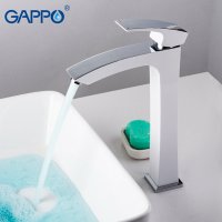 Смеситель для раковины Gappo G1007-18, высокий, белый/хром купить в интернет-магазине Азбука Сантехники