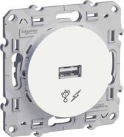 Schneider Electric Odace Белый Зарядное устройство USB купить в интернет-магазине Азбука Сантехники