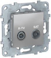 Schneider Electric Unica New Алюминий Розетка R-TV/SAT одиночная купить в интернет-магазине Азбука Сантехники