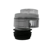 Клапан вентиляционный (аэратор) для канализации McALpine MRAA1-CLEAR со смещением, прокладкой и прозрачной крышкой купить в интернет-магазине Азбука Сантехники