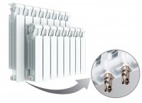 Радиатор биметаллический Rifar Monolit Ventil 500, нижнее правое подключение, 9 секций купить в интернет-магазине Азбука Сантехники