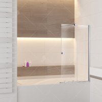 Шторка на ванну RGW Screens SC-46, 900 × 1500 мм, с прозрачным стеклом, профиль — хром купить в интернет-магазине Азбука Сантехники