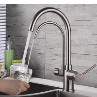 Смеситель для кухни Gappo G4398-10 с подключением фильтра для питьевой воды, сатин купить в интернет-магазине Азбука Сантехники