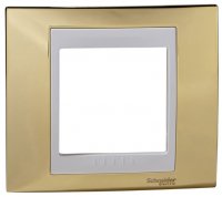 Schneider Electric Unica Хамелеон Золото/Белый Рамка 1-ая купить в интернет-магазине Азбука Сантехники