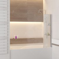 Шторка на ванну RGW Screens SC-156, 350 × 1500 мм, с тонированным стеклом, профиль — хром купить в интернет-магазине Азбука Сантехники