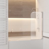 Шторка на ванну RGW Screens SC-01, 1000 × 1500 мм, с прозрачным стеклом, профиль — хром купить в интернет-магазине Азбука Сантехники