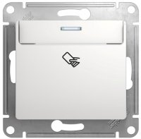 Schneider Electric Glossa Белый Выключатель карточный 10A (схема 6) купить в интернет-магазине Азбука Сантехники
