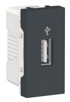 Schneider Electric Unica New Modular Антрацит USB-Коннектор 1 модуль купить в интернет-магазине Азбука Сантехники