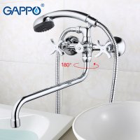 Смеситель для ванны с душем Gappo G2243, хром купить в интернет-магазине Азбука Сантехники