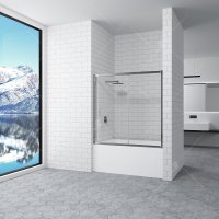 Шторка на ванну RGW Screens SC-043, 1700 × 1500 мм, с тонированным (серым) стеклом, профиль — хром купить в интернет-магазине Азбука Сантехники