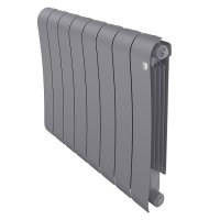 Радиатор биметаллический Royal Thermo Infinity 500 Silver Satin 8 секций (серебристый) с боковым подключением купить в интернет-магазине Азбука Сантехники