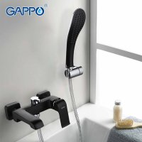 Смеситель для ванны с душем Gappo G3250, черный купить в интернет-магазине Азбука Сантехники