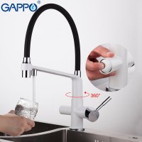 Смеситель для кухни Gappo G4398-9 с подключением фильтра для питьевой воды, белый купить в интернет-магазине Азбука Сантехники