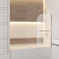 Шторка на ванну RGW Screens SC-06, 800 × 1500 мм, с прозрачным стеклом, профиль — хром купить в интернет-магазине Азбука Сантехники