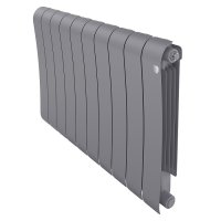 Радиатор биметаллический Royal Thermo Infinity 500 Silver Satin 10 секций (серебристый) с боковым подключением купить в интернет-магазине Азбука Сантехники