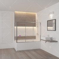 Шторка на ванну RGW Screens SC-81, (1600 × 700) × 1500 мм, стекло шиншилла, профиль — хром купить в интернет-магазине Азбука Сантехники