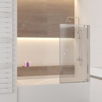 Шторка на ванну RGW Screens SC-102, 650 × 1500 мм, с тонированным стеклом, профиль — хром купить в интернет-магазине Азбука Сантехники