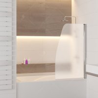 Шторка на ванну RGW Screens SC-36, 700 × 1500 мм, с матовым стеклом, профиль — хром купить в интернет-магазине Азбука Сантехники