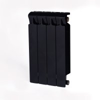 Радиатор биметаллический RIFAR Monolit 500, боковое подключение, 4 секции, антрацит (RAL 9005 чёрный) купить в интернет-магазине Азбука Сантехники