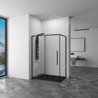 Душевой уголок RGW Stilvoll SV-42B, 1000 × 700 мм, прямоугольный, с прозрачным стеклом, профиль — черный купить в интернет-магазине Азбука Сантехники
