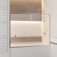 Шторка на ванну RGW Screens SC-62, 1500 × 1500 мм, с прозрачным стеклом, профиль — хром купить в интернет-магазине Азбука Сантехники