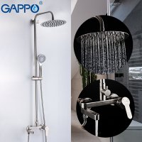 Душевая система Gappo G2499-30, хром, нержавеющая сталь, излив поворотный, (ручная лейка, верхний душ) купить в интернет-магазине Азбука Сантехники