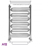 Полотенцесушитель водяной ЭРАТО А12 ВП 1200 × 600, с верхней полкой купить в интернет-магазине Азбука Сантехники