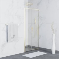 Душевая дверь RGW SV-12G, 1500 × 1950 мм, с прозрачным стеклом, профиль — золото купить в интернет-магазине Азбука Сантехники