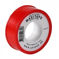 Лента UNIPAK MAXITAPE (13,2 м × 12 мм × 0,1 мм, MD = 0,7 г/см³), красная упаковка купить в интернет-магазине Азбука Сантехники