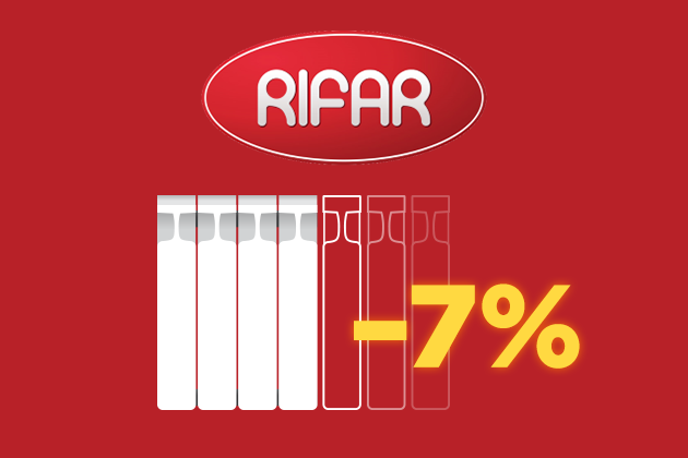Скидка 7% при покупке от 4-х секций радиаторов Rifar