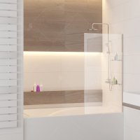 Шторка на ванну RGW Screens SC-53, 800 × 1500 мм, с прозрачным стеклом, профиль — хром купить в интернет-магазине Азбука Сантехники