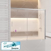 Шторка на ванну RGW Screens SC-45, 1700 × 1500 мм, с прозрачным стеклом, профиль — хром купить в интернет-магазине Азбука Сантехники