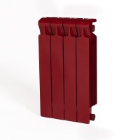 Радиатор биметаллический RIFAR Monolit 500, боковое подключение, 4 секции, бордо (RAL 3011 красный) купить в интернет-магазине Азбука Сантехники