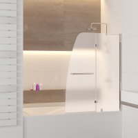 Шторка на ванну RGW Screens SC-13, 1000 × 1500 мм, с матовым стеклом, профиль — хром купить в интернет-магазине Азбука Сантехники