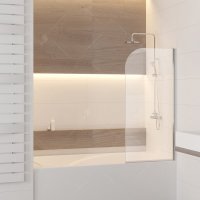 Шторка на ванну RGW Screens SC-05, 800 × 1500 мм, с прозрачным стеклом, профиль — хром купить в интернет-магазине Азбука Сантехники