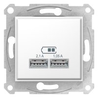 Schneider Electric Sedna USB Белый Розетка механизм 2x1,05А купить в интернет-магазине Азбука Сантехники