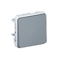 Legrand Plexo Серый Выключатель кнопочный НО-контакт 10A IP55 купить в интернет-магазине Азбука Сантехники