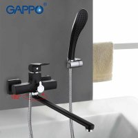 Смеситель для ванны с душем Gappo G2250, черный купить в интернет-магазине Азбука Сантехники