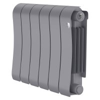 Радиатор биметаллический Royal Thermo Infinity 300 Silver Satin 6 секций (серебристый) с боковым подключением купить в интернет-магазине Азбука Сантехники