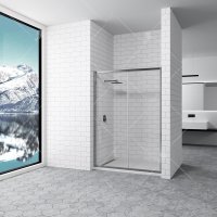 Душевая дверь RGW Passage PA-016, 1400 × 1950 мм, с тонированным (серым) стеклом, профиль — хром купить в интернет-магазине Азбука Сантехники