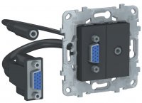 Schneider Electric Unica New Антрацит Розетка HD15+Minijack купить в интернет-магазине Азбука Сантехники
