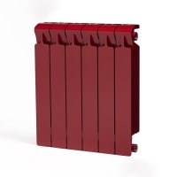 Радиатор биметаллический RIFAR Monolit 500, боковое подключение, 6 секций, бордо (RAL 3011 красный) купить в интернет-магазине Азбука Сантехники