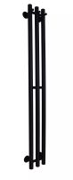 Полотенцесушитель электрический МАРГРОИД Inaro Р120 × 6 × 012, с крючками, правое подключение, черный матовый RAL 9005 купить в интернет-магазине Азбука Сантехники