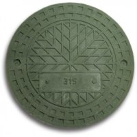 Люк полимерпесчаный для колодца Ø 400 мм ПФ зелёный (нагрузка до 1,5 т) купить в интернет-магазине Азбука Сантехники